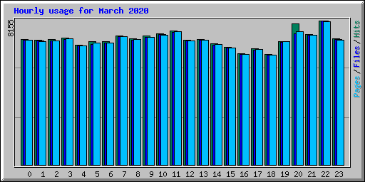 Hourly usage for March 2020